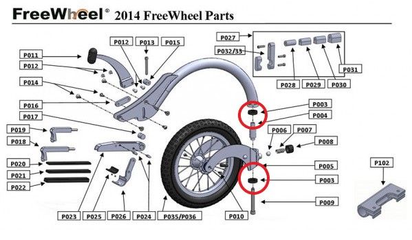 PIÈCE DÉTACHÉE FREEWHEEL P003 ROULEMENT
