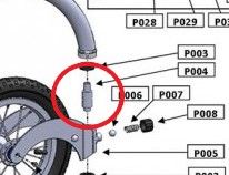 PIÈCE DÉTACHÉE FREEWHEEL P004 CANON AXE DE FOURCHE