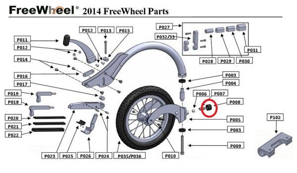 PIÈCE DÉTACHÉE FREEWHEEL P008 BOUCHON