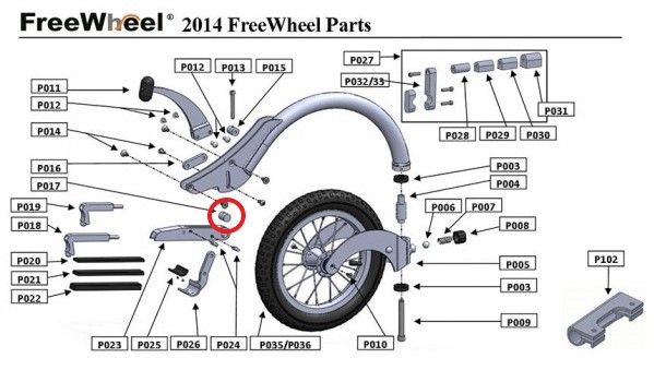PIÈCE DÉTACHÉE FREEWHEEL P017 GOUPILLE B