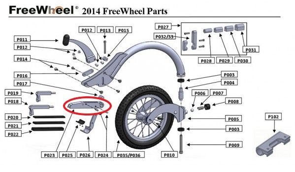 PIÈCE DÉTACHÉE FREEWHEEL P023 BRIDE