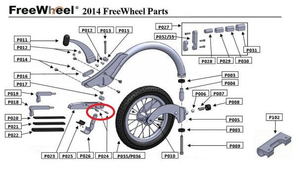 PIÈCE DÉTACHÉE FREEWHEEL P024 GOUPILLE PIVOT