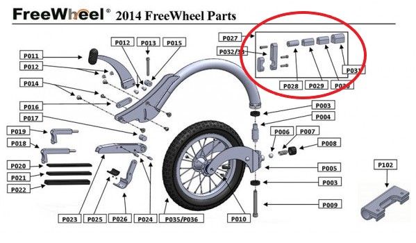 PIÈCE DÉTACHÉE FREEWHEEL P027 FIXATION DOSSIER
